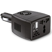 Ms 12V Araç Invertörü 150W 220V Priz Çevirici USB ve Type-C