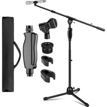 MS1337 Premium Ağır Hizmet Tipi (Heavy Duty) Profesyonel Çelik Mikrofon Standı & Sehpası (Taşıma Çantası ve Adaptör Hediyeli)