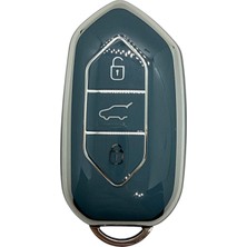 Ms Autohan Keys T10X T10F Akıllı Anahtar Kılıfı, 3 Tuşlu, Nano Koruma (Gri-Gümüş)
