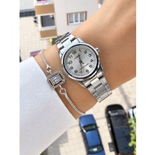 Casio Iç Rakamlı Metalik Renk Kadın Kol Saati