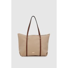 Sargınlar Vicenza Paraşüt Kumaş Şeritli Shopper Çanta Taba