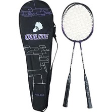 Defne Store Pro 606 Çantalı Badminton Seti 2 Adet Badminton Raketi 1 Adet Badminton Topu Pro Set Mor