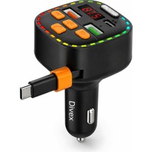 Ms Bluetooth 5.3 Fm Transmitter, Dahili Type-C Kablolu Çift USB 3.1A Araç Şarjı, Eller Serbest Görüşme, Mp3/wma/flac ve Tf Kart Destekli 12-24V LED Ekranlı