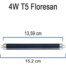 Defne Store 13,6 cm Mor Işıklı 4W T5 Blb Floresan Ampul, Para Makinesi Lambası