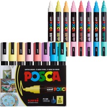 Ms Uni Poster Markörü Posca Set Pc-5m/8c Sc Soft Renk 8 Li