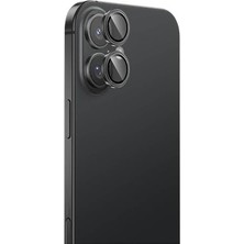 Defne Store Enfein iPhone 16/16 Plus ile Uyumlu Cmcov Kamera Lens Koruyucu Kolay Tak Çıkar Ergonomik Ince Tasarım Kırılma ve Çizilme Önleyici Siyah