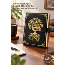 Yenilig 10 Adet Deri Defter – Şifreli Hayat Ağacı Desenli 22X15 cm Not Defteri Journal Notebook