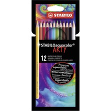 Ms Aquacolor Arty - Kuru Boya Kalemi - 12'li Paket - Çeşitli Renkler