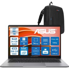 Ms Expertbook P1 P1403CVA Intel® Core™ 5 210H 24GB Ddr5 256GB SSD 14"fhd (1920 x 1080) 300NITS WIN11HOME Taşınabilir Bilgisayar PC516512G0DH06+ZETTAÇANTA