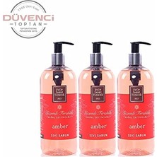 Defne Store Düvenci Toptan Amber Sıvı Sabun Seti 500 ml 3'lü Paket