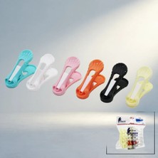 Renkli Yaysız Plastik Mandal 12'li Set