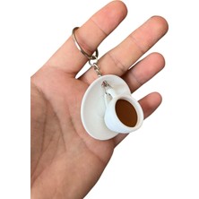 Ms Türk Kahvesi Fincanı Anahtarlık | Gold Zincirli Mini Fincan Anahtarlığı