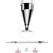 Defne Store Bilgisayar, Dokunmatik Passive Stylus Kalem Tablet Telefon Kalemi 2 In 1 Beyaz