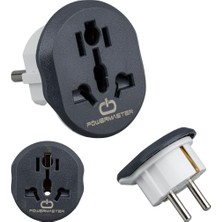 Ms Universal Seyahat Adaptörü - Amerikan, Ingiliz ve Avustralya Fişi Dönüştürücü - 16A 250V Kompakt Tasarım (1 Adet)