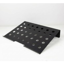 Defne Store Metal Laptop Standı, Siyah, 38X26 Cm, Havalandırma Delikli Ergonomik Notebook Standı, Özel Boyalı