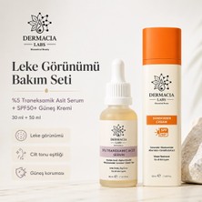 Dermacia Labs Leke Görünümü Bakım Seti | %5 Traneksamik Asit Serum 30 ml + SPF50+ Güneş Kremi 50 ml