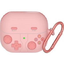 Defne Store Samsung Galaxy Buds 3 Pro Cartoon Figürlü Silikon Kılıf Retro Gameboy Pembe