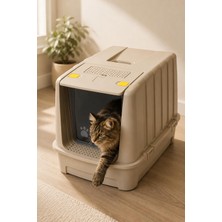 Ms Jumbo Dev Büyük Boy Kapalı Kedi Tuvaleti, Filtreli ve Kürek Hediyeli, 67,5X47X51 cm - VN11095
