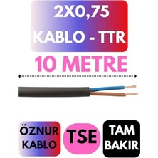 Defne Store Öznur 2x0,75 Ttr Enerji Kablosu; 10 Metre, Siyah