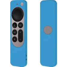 Ms Apple Tv 4K 2021 ile Uyumlu Kılıf Silikon Koruma Tam Uyumlu (Mavi)