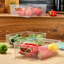 Defne Store Düzenleyici, Buzdolabı & Dolap Içi Şeffaf Kırılmaz Organizer 3 Adet