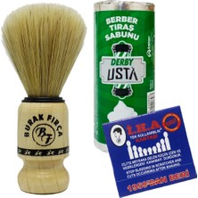 Atamanstore Klasik Tıraş Seti | Ahşap Sakal Tıraş Fırçası | Stick Tıraş Sabunu | Kibrit Kantaşı
