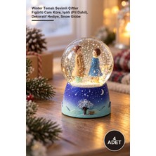Yenilig 4 Adet Mini Işıklı Kar Küresi – Winter Temalı Sevimli Çiftler Figürlü Cam Küre, Işıklı (Pil Dahil), Dekoratif Hediye, Snow Globe