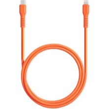 Defne Store Usb-C - Lightning Hızlı Şarj Kablosu 120 Cm, Neon Turuncu