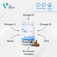 Ms Vetexpert Vetoskin Kedi ve Köpekler Için Tüy ve Cilt Gelişimini Destekleyici Kapsül, 90 Kapsül