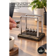 Yenilig 2 Adet Küçük Denge Topu – Eskitme Sarı Gold Tasarım, Metal Toplu Mini Balans, Newton Denge Dekorasyonu