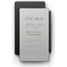 Defne Store Paper Pro Move Için Siyah Deri Folyo Paketi; 7,3 Inç Renkli Tablet, Marker Plus, Silgi ve Einer Book Kılıf