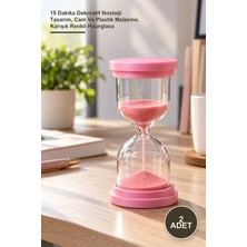 Yenilig 2 Adet Kum Saati – 15 Dakika Dekoratif Nostalji Tasarım, Cam ve Plastik Malzeme, Karışık Renkli Hourglass