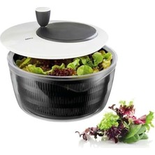 Defne Store 28170 Salata Kurutucu Rotare; Krank Tahrikli ve Süzgeçli, Su Için Entegre Dökme Ağzı, 3 Parça
