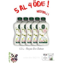 Defne Store Doğal Zeytinyağlı Sıvı Beyaz Sabun 1.5 L 5 Al 4 Öde ve Hediye