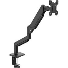 Defne Store Tek Kollu Monitör Kolu ve Standı, 13-32 Inç, 9 Kg, Vesa 75X75 100X100 Uyumlu, Yay Destekli 360° Döner, Ayarlanabilir, Siyah