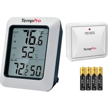 Defne Store Thermopro TP60 Kablosuz Iç ve Dış Mekan Termometresi, 60M Menzilli Dijital Sıcaklık ve Nem Takip Monitörü