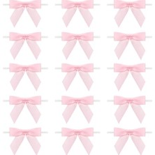Defne Store 30 Adet 7,62 cm Pembe Bükümlü Kravat Fiyonkları, Saten Kurdele Fiyonklar, 3 Inç