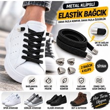 Airyfoot Metal Klipsli Elastik Ayakkabı Bağcığı 100 Cm ( 1 Çift )