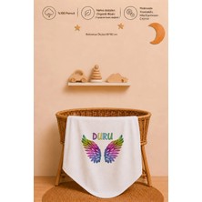 Pia Baby %100 Pamuk Isimli Kız Bebek Battaniyesi 80X80 cm Çift Kat Penye Organik Baskılı Isme Özel Bebek Battaniyesi Bebek Hediyesi