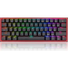 Defne Store K616 Fizz Pro% 60 3 Modlu Kablolu; 2.4ghz Kablosuz, Bluetooth Mekanik Oyun Klavyesi, 61 Tuşlu Kompakt W/siyah Renkli Tuş Kapakları, Doğrusal Kırmızı Anahtar, Pro Sürücü/yazılım Destekli