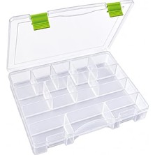 Defne Store 13 Bölmeli Organizer Kutu, Ayarlanabilir Bölmeli, Şeffaf, Kapaklı