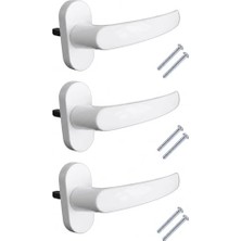 Defne Store Pvc Pencere Kolu Plastik Cam Kolu, 3 Adet, Dayanıklı Beyaz Pencere Açma Kolu, Evrensel Uyumlu, Vidalı Montaj