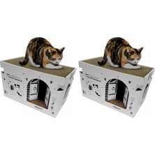 Karton Kedi Tırmalama ve Dinlenme Evi (2 Paketi)