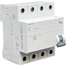 5SV5646-6 A Tipi Hata Akımı Koruma Anahtarı-Fı (Kaçak Akım Koruma Rölesi) 63A- 400V- 300MA- 3p N