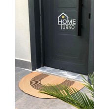 Doğal Jüt Yarım Daire Kapı Önü Paspası | Kaymaz Tabanlı | Doğal El Dokuma | Şık ve Dekoratif D Paspas (Kapı Girişleri, Banyo ve Balkon Kullanımı Için)
