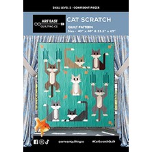 Defne Store Kedi Çizikli Çok Aşamalı Yorgan Deseni