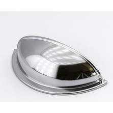 Defne Store Çanak Kulp Metal Mobilya Çekmece Dolap Kapak Kulpu Modern Mutfak Kulpları, 64 Mm, Krom Gümüş Renk