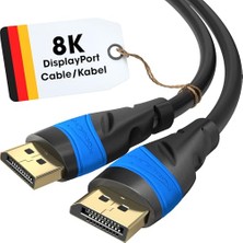 Defne Store 8k Displayport Kablo – 1m | Pc/laptop Için Display Port Monitör Kablosu, 8K/4K@60Hz, 144Hz, Dolby Audio, Siyah