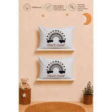 Pia Baby Isimli Erkek Bebek 2'li Yastık Kılıfı 35X45 cm %100 Pamuk Organik Baskılı Isme Özel Bebek Hediyesi