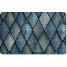 M&h QUALITY(253) Dijital Baskılı Desenli Dekoratif Dış Kapı Önü ve Iç Mekan Paspası Yıkanabilir Kaymaz Taban Gri 45 x 70